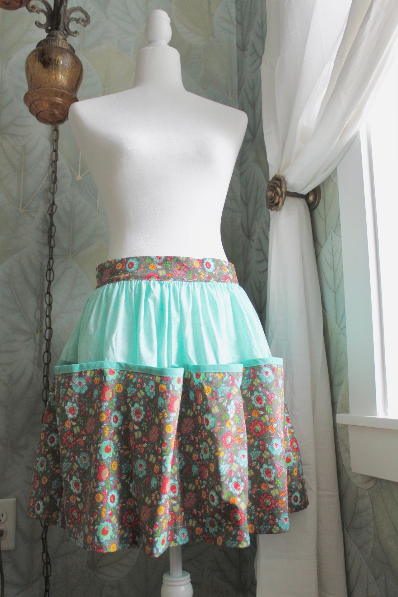 Aqua Floral: Gatherer's Apron