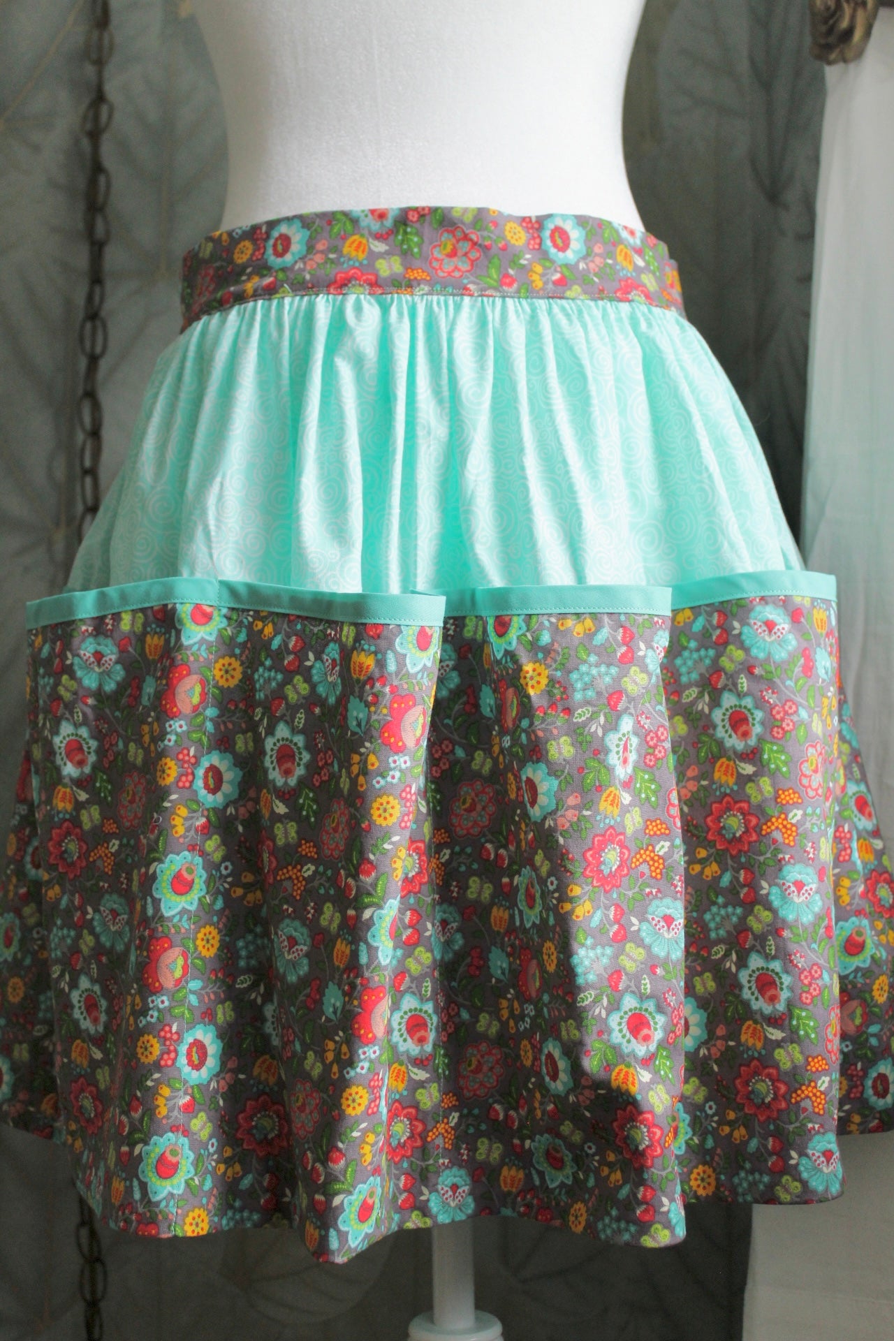 Aqua Floral: Gatherer's Apron